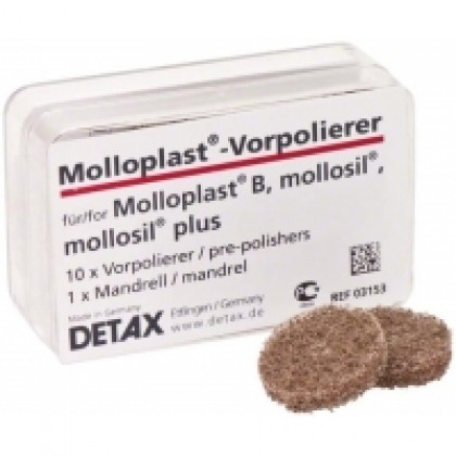 Detax Molloplast Pre Polisher - 10 Wheels  + 1 Mandrel (03153)